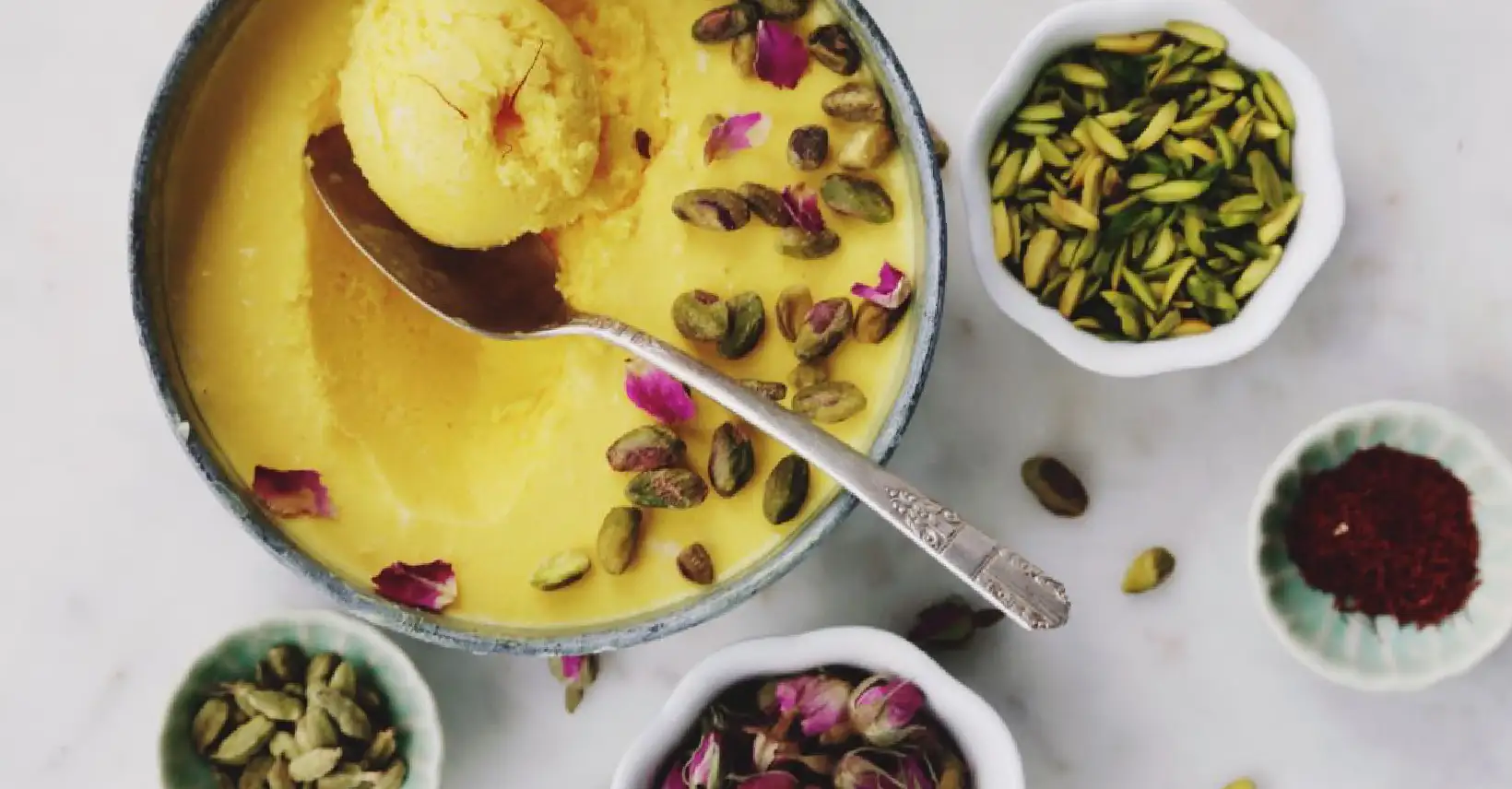 traditional persian saffron ice cream