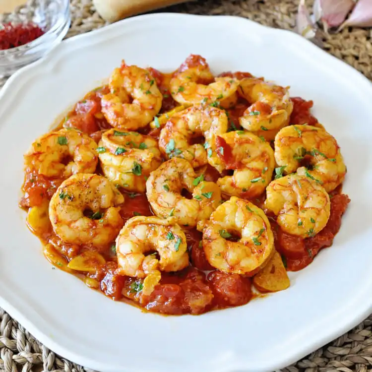 garlic shrimp with saffron